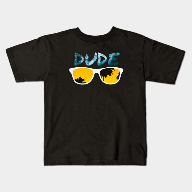 Dude Summer Sunglasses Kids T-Shirt by Glenn Landas Digital Art